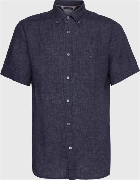 tommy hilfiger kortærmet skjorte herre|tommy hilfiger herreshirt.